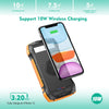 Portable Charger, Solar Power Bank 33500mAh Fast Charging, Solar Battery Pack with Waterproof 6W Bright Flashlight for iPhone S amsung Tablet