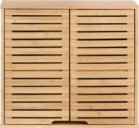 2 Tier Bathroom Wall Cabinet with Adjustable Shelf;  Double Door Cabinet for Bathroom EasyOptionXY LLC