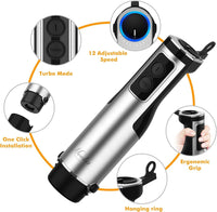 Immersion Blender Handheld, 1100W 5-in-1 Multi-Purpose Hand Blender, 12-Speed Stick Blender, 600ml Beaker, 500ml Chopper, Egg Whisk, Milk Frother, Black EasyOptionXY LLC