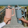 1200ml Stainless Steel Mug Coffee Cup Thermal Travel Car Auto Mugs T hermos 40 Oz Tumbler with Handle Straw Cup Drinkware New In