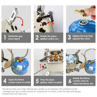 13000W Portable Windproof Camping Stove Five-head Gas Cooking Burner