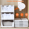 4 Packs Plastic Storage Box Closet Organizer Foldable Storage Bin Stackable Drawer with Slide Rail Push-Pull Storage Basket for Living Room Bedroom Wardrobe White EasyOptionXY LLC