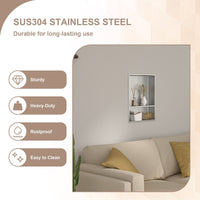 Brushed Stainless Steel Wall Shower  Niche , Double Recessed Shower Shelf for Bathroom EasyOptionXY LLC