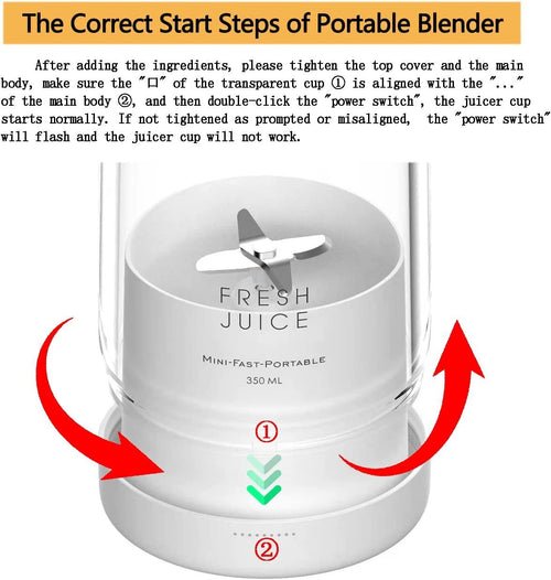 Personal Size Blender;  Portable Blender;  Battery Powered USB Blender
