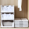 4 Packs Plastic Storage Box Closet Organizer Foldable Storage Bin Stackable Drawer with Slide Rail Push-Pull Storage Basket for Living Room Bedroom Wardrobe White EasyOptionXY LLC