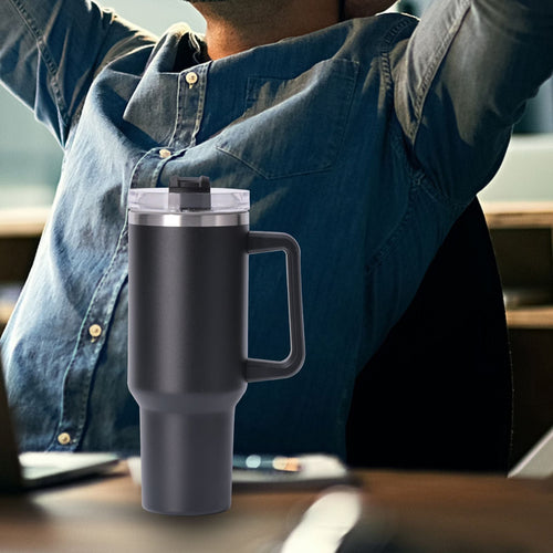 40oz large capacity tumbler With Handle And Straw Lid, Insulated Reusable Stainless Steel Water Bottles Travel Mug Coffee Cup car cup water cup For Men Women Outdoor Camping Driving, gift EasyOptionXY LLC