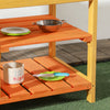 Outsunny Mud Kitchen Outdoor Kitchen Playset for Kids Wooden with Realistic Play Kitchen Toys, Faucet and Sink, Storage Shelves, Gift for Girls and Boys Aged 3-8 Years Old