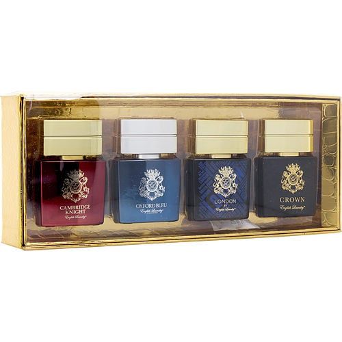 ENGLISH LAUNDRY VARIETY by English Laundry 4 PIECE MENS VARIETY WITH LONDON & CROWN & OXFORD BLUE & CAMBRIDGE KNIGHT AND ALL ARE EDP 0.68 OZ EasyOptionXY LLC