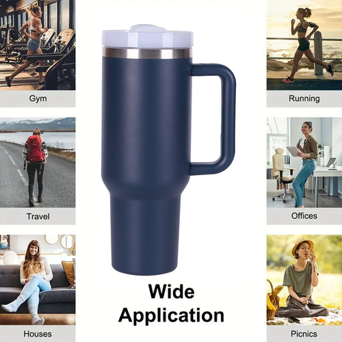 40oz V2 large capacity tumbler,  With Handle And Straw Lid, Insulated Reusable Stainless Steel Water Bottles Travel Mug Coffee Cup car cup water cup For Men Women Outdoor Camping Driving, gift EasyOptionXY LLC