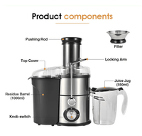 87043565 1100W household centrifugal juicer multi-function electric juicer 2.5L slag cup does not contain BPA fruit and vegetable juice, modern vertical mixing kitchen juicer, secondary mechanical EasyOptionXY LLC