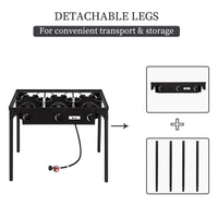 225,000 BTU Outdoor Propane Camp Stove – 3 Burner Cooker