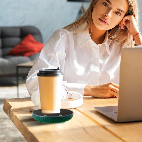 Desktop Electric Cup Warmer 8Hours Auto Off Overheating Protection Smart Timer Setting 2 Temperature Levels  Ceramic Heating Panel For Office Home EasyOptionXY LLC