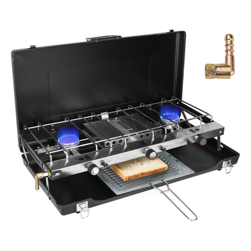 3-Burner 20,000 BTU Portable Propane Camping Stove