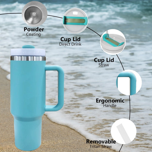 40oz V2 large capacity tumbler,  With Handle And Straw Lid, Insulated Reusable Stainless Steel Water Bottles Travel Mug Coffee Cup car cup water cup For Men Women Outdoor Camping Driving, gift EasyOptionXY LLC