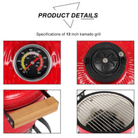 13" Ceramic Charcoal Grill XH – Compact Kamado-Style Outdoor Cooker