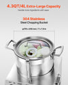 Food Processor Vegetable Chopper 4.3 Quart F ood-G rade Stainless Steel Blender EasyOptionXY LLC