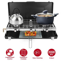 3-Burner 20,000 BTU Portable Propane Camping Stove