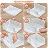 4 Packs Plastic Storage Box Closet Organizer Foldable Storage Bin Stackable Drawer with Slide Rail Push-Pull Storage Basket for Living Room Bedroom Wardrobe White EasyOptionXY LLC