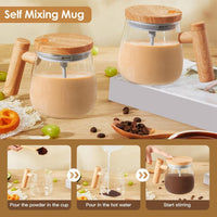Electric Mixing Mug 400ML High Speed Mixing Cup USB Rechargeable Self String Mug IP67 Waterproof One Button Start for Coffee Milk Protein Powder Egg EasyOptionXY LLC