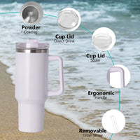 40oz large capacity tumbler With Handle And Straw Lid, Insulated Reusable Stainless Steel Water Bottles Travel Mug Coffee Cup car cup water cup For Men Women Outdoor Camping Driving, gift EasyOptionXY LLC