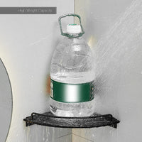 Glass Corner Shelf for Bathroom Corner Shower Shelf Black Tempered Glass Shelf with Rail Bathroom Corner Organizer Bathroom Shelves Wall Mounted EasyOptionXY LLC