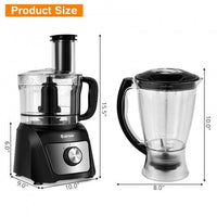 8 Cup Food Processor 500W Variable Speed Blender Chopper with 3 Blades
