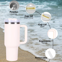 40oz V2 large capacity tumbler,  With Handle And Straw Lid, Insulated Reusable Stainless Steel Water Bottles Travel Mug Coffee Cup car cup water cup For Men Women Outdoor Camping Driving, gift EasyOptionXY LLC