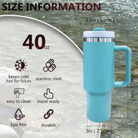 40oz V2 large capacity tumbler,  With Handle And Straw Lid, Insulated Reusable Stainless Steel Water Bottles Travel Mug Coffee Cup car cup water cup For Men Women Outdoor Camping Driving, gift EasyOptionXY LLC