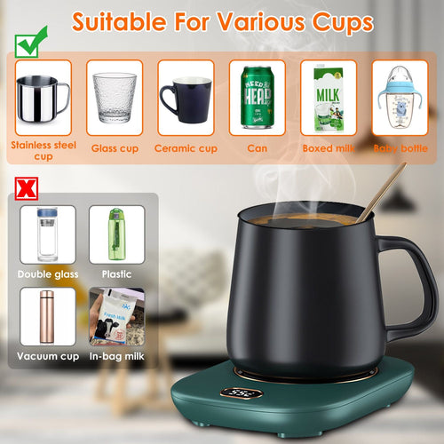 Electric Coffee Mug Warmer for Desk Auto Shut off USB Tea Milk Beverage Cup 3 Temperature Setting EasyOptionXY LLC