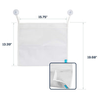 Bath Toy Organisers Set of 2 Large Size 14.16 x 19.67 in and 15.75 x 19.68 in Storage Net Bags for Baby Bathtub Toys 4 Strong Suction Cups Bathroom Shower Caddy Holder Multi Use for Kids Toddlers