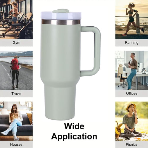 40oz V2 large capacity tumbler,  With Handle And Straw Lid, Insulated Reusable Stainless Steel Water Bottles Travel Mug Coffee Cup car cup water cup For Men Women Outdoor Camping Driving, gift EasyOptionXY LLC