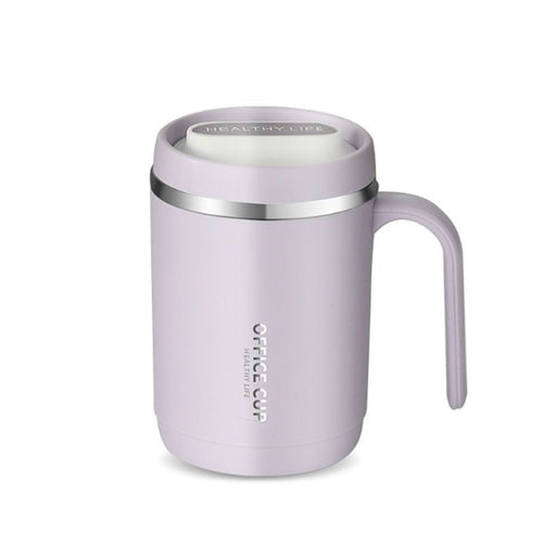 1pc Stainless Steel Cups With Lid; 16 Oz 304 Stainless Steel Tumblers Durable Coffee Mug With Splash Proof Sliding Lid; Drink With Lid Open; Plastic Housing And Lid; Straw Not Included
