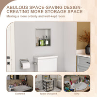 Brushed Stainless Steel Wall Shower  Niche , Double Recessed Shower Shelf for Bathroom EasyOptionXY LLC