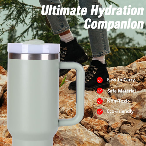 40oz V2 large capacity tumbler,  With Handle And Straw Lid, Insulated Reusable Stainless Steel Water Bottles Travel Mug Coffee Cup car cup water cup For Men Women Outdoor Camping Driving, gift EasyOptionXY LLC