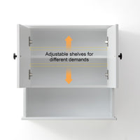 23 "x22" Bathroom Wall Cabinet Wooden Medicine Cabinet MDF Material Storage Organizer with Buffer Hinges;  adjustable Shelves Cupboard Storage Cabinet with Handles EasyOptionXY LLC