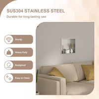 Brushed Stainless Steel Wall Shower  Niche , Double Recessed Shower Shelf for Bathroom EasyOptionXY LLC