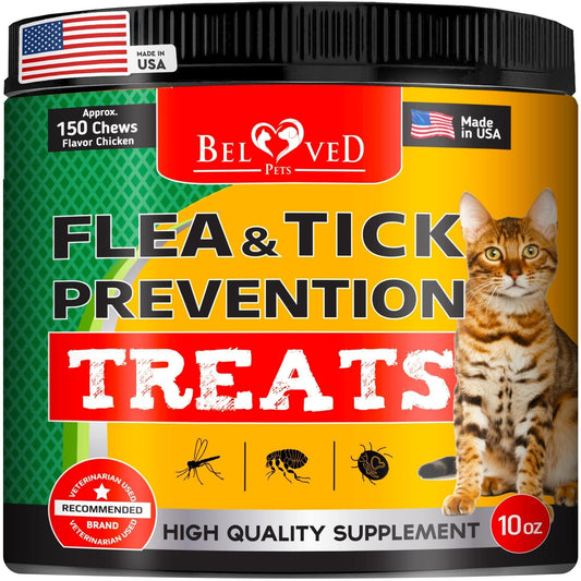 Flea and Tick Prevention Chewable Pills for Dogs and Cats Revolution Oral Flea Treatment for Pets Pest Control Natural Defense Chewables Small Tablets Chicken FLavor for Cats EasyOptionXY LLC