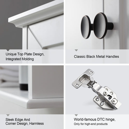 23 "x22" Bathroom Wall Cabinet Wooden Medicine Cabinet MDF Material Storage Organizer with Buffer Hinges;  adjustable Shelves Cupboard Storage Cabinet with Handles EasyOptionXY LLC