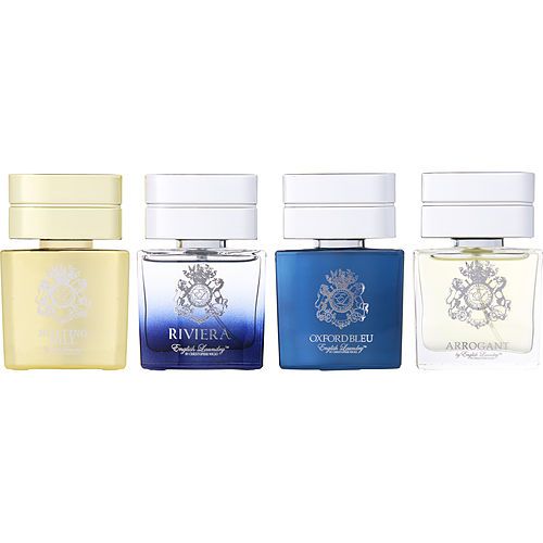 ENGLISH LAUNDRY VARIETY by English Laundry 4 PIECE MENS VARIETY WITH NOTTING HILL & RIVIERA & OXFORD BLEU & ARROGANT AND ALL ARE EDP 0.68 OZ EasyOptionXY LLC