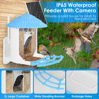 Solar Powered Smart Bird Feeder 2K Bird Watching Camera With PIR Motion AI Birds Species Identify Two-Way Audio Real-Time App Notification Capture Video Gift For Bird Lover