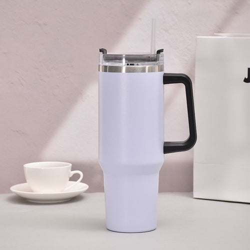 40oz Handle Car Cup with pipette stainless Steel insulated Cold beer cup portable ice cup with handle; Insulated Reusable Leakproof Stainless Steel Water Bottle Travel Mug Iced Coffee Cup EasyOptionXY LLC