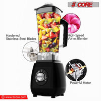 5 Core 2L Professional Countertop Blender For Kitchen 68 Oz 2000W High Speed BPA Free 6 Titanium Blade Smoothie Blender Electric For Soup Shake Juice Multi-Speed Manual JB 2000 M EasyOptionXY LLC