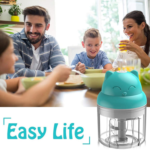 1pc 250ml/8.45oz Mini Electric Food Chopper Food Processor For Onion Chili Herb Garlic Small Cordless Veggie Fruit Blender EasyOptionXY LLC