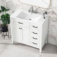 36\" Bathroom Vanity with Sink Combo, Black Bathroom Cabinet with Drawers, Solid Frame and MDF Board EasyOptionXY LLC