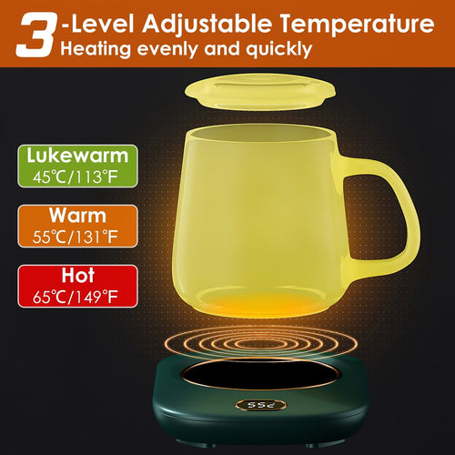 Electric Coffee Mug Warmer for Desk Auto Shut off USB Tea Milk Beverage Cup 3 Temperature Setting EasyOptionXY LLC