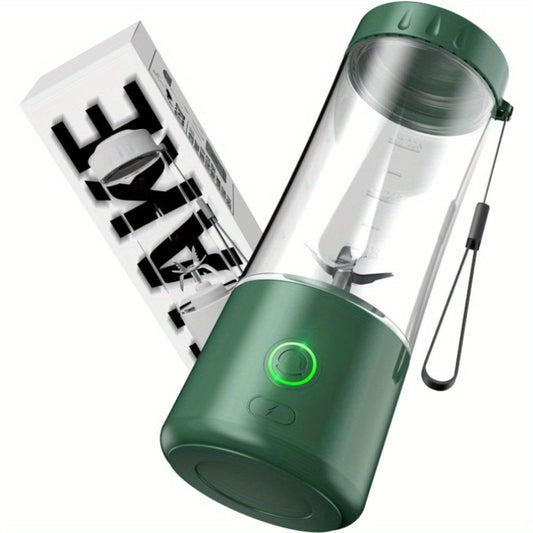 Portable Blender USB Rechargeable, Personal Size Blender for Shakes and Smoothies, Strong Cutting Power with Six Blades, 13.5Oz Juicer Cup for Sports, Travel
