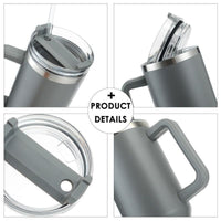 30OZ Straw Coffee Insulation Cup With Handle Portable Car Stainless Steel Water Bottle LargeCapacity Travel B PA F ree Thermal Mug EasyOptionXY LLC