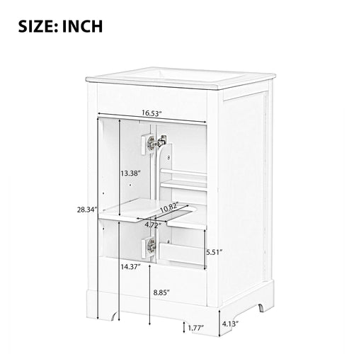 20\" Bathroom Vanity with Sink, Bathroom Cabinet with Soft Closing Door, Storage Rack and Adjustable Shelves EasyOptionXY LLC