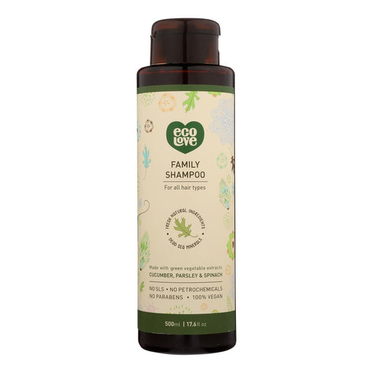 Ecolove Shampoo - Green Vegetables Family Shampoo For All Hair Types - Case Of 1 - 17.6 Fl Oz. EasyOptionXY LLC