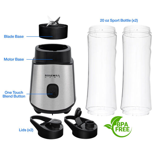 Personal Blender Smoothie Juice Shakes Mixer 2 Portable Bottle